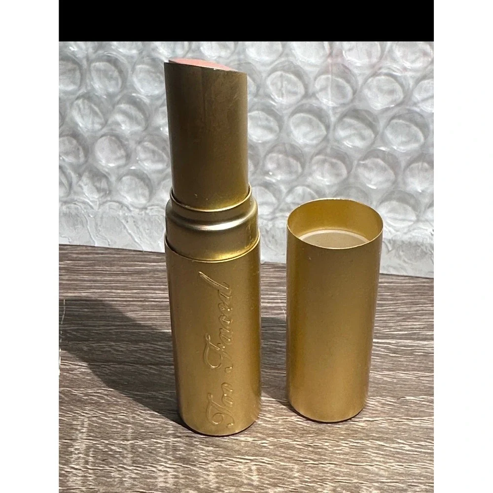 Too Faced Lipstick Naughty Nude Gold‎ Tube Satin Finish Creamy Peach Tan lip